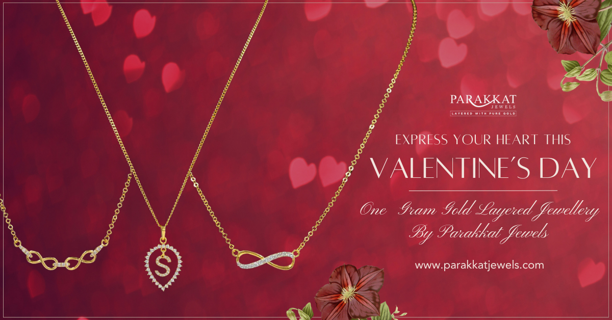 One gram gold plated jewellery for valentine day