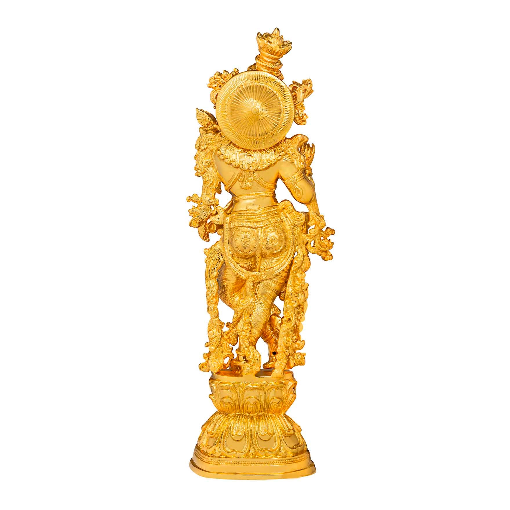 Lord Krishna Idol – Traditional Hindu Deity Sculpture – Krishna (Flute Playing Pose) Mandir Decor – Home & Puja Gift | PIDKR-41-00051