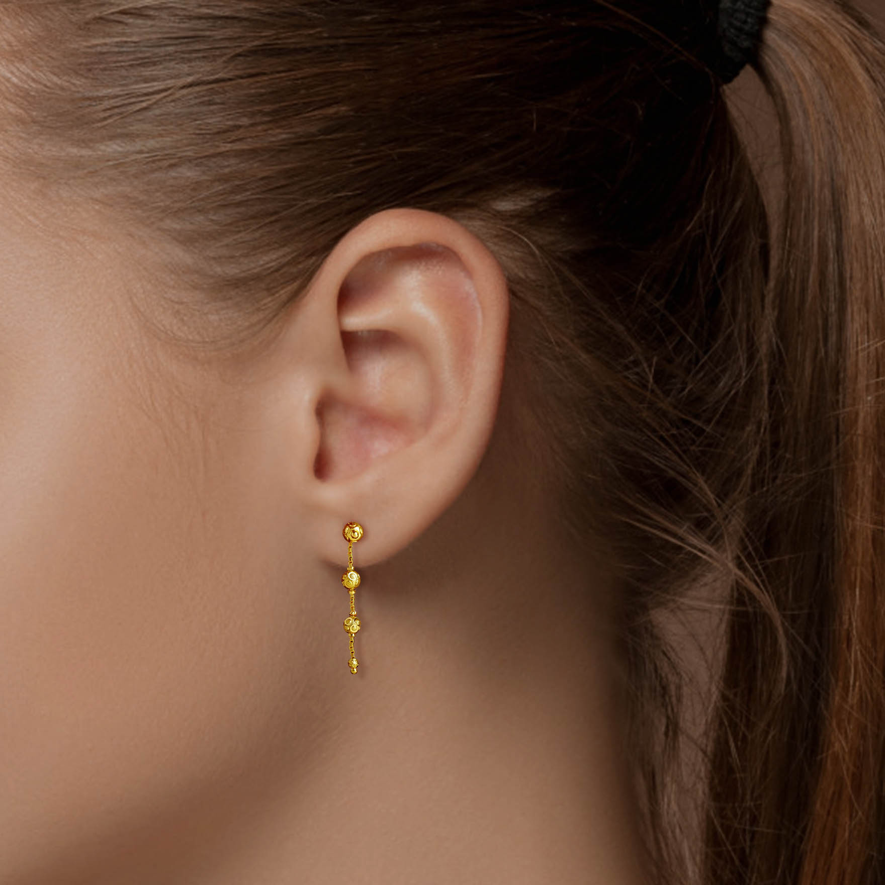 Golden Earrings With Hanging PGHST50-041