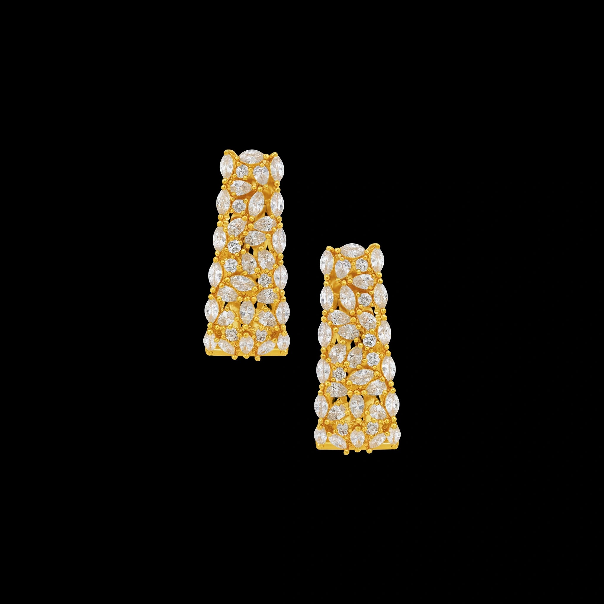 Stone Ring Stud Earrings