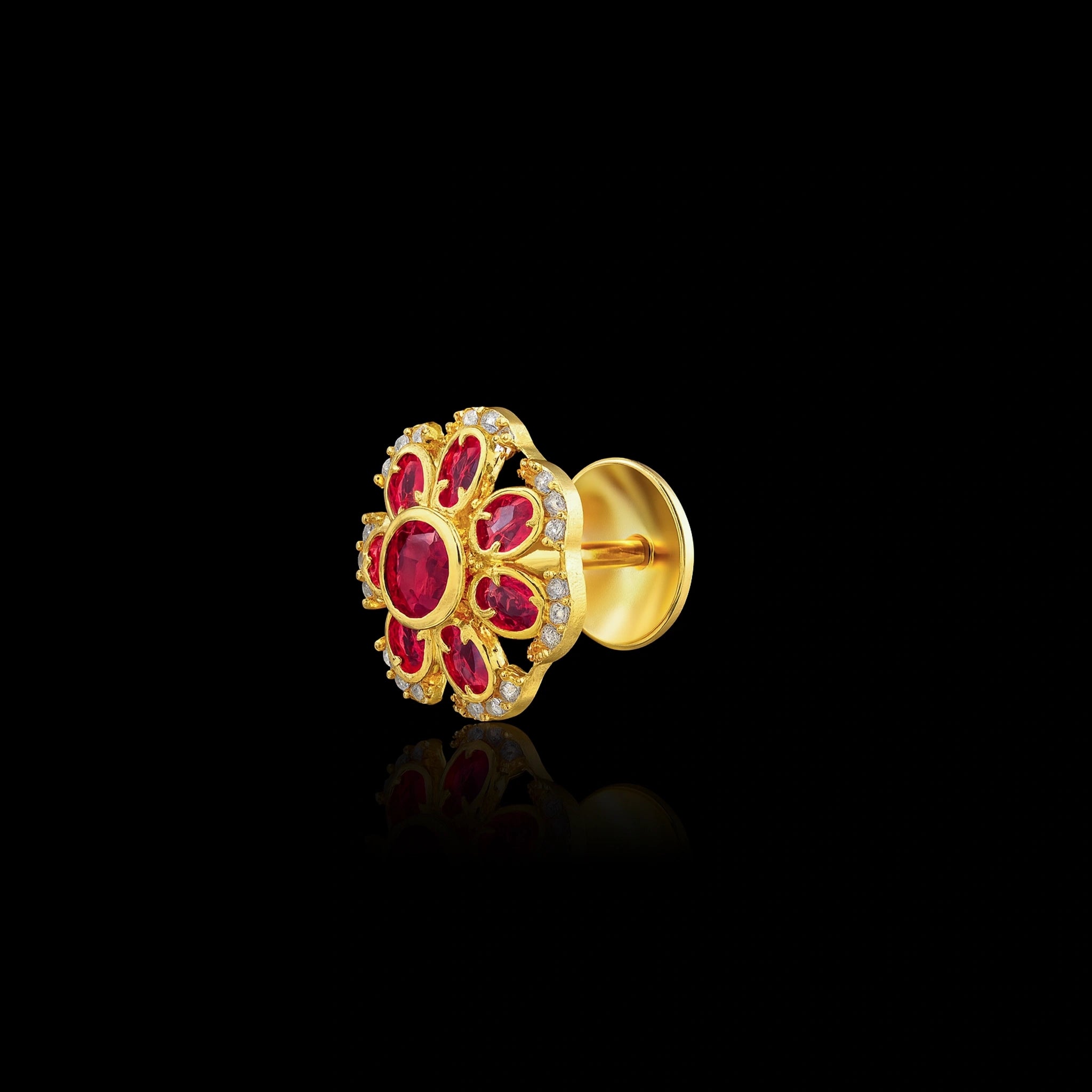 Elegant Gold Stone Earrings