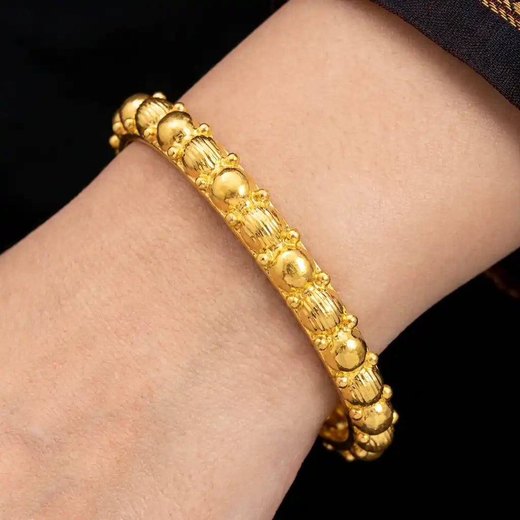 24CT HEAVY Gold Layered BOHO STYLE BANGLE PGB56C-052