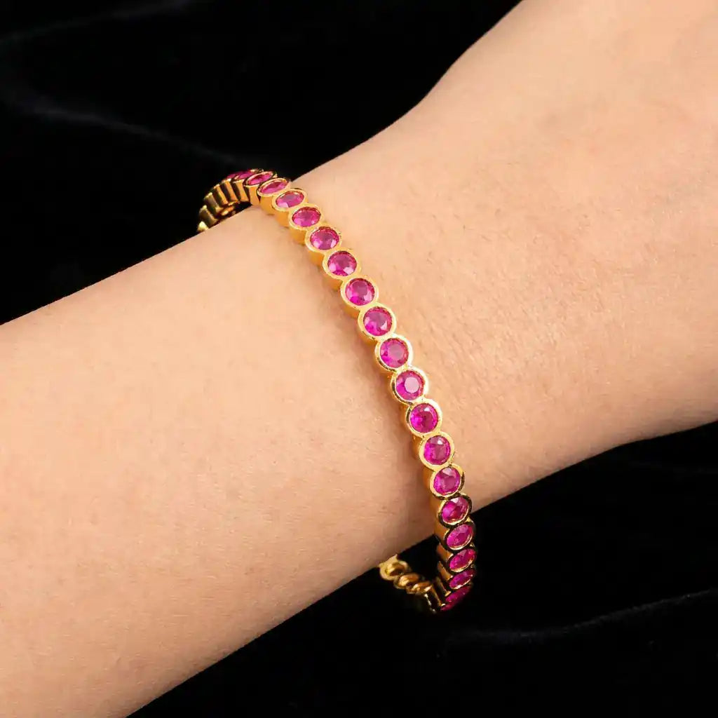 24ct Heavy Gold Layered Enamel Bangle PEB12-091