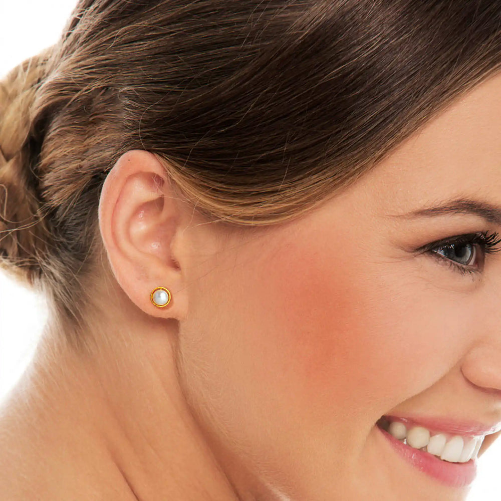 Pearl Stud PSST1P-021 — Gold Plated Jewellery | Parakkat Jewels