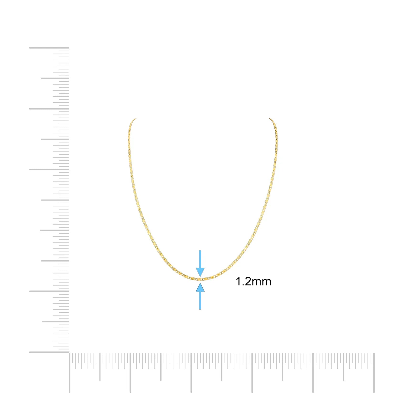 Golden Rectangular Anchor Millennium Chain PCM78-052
