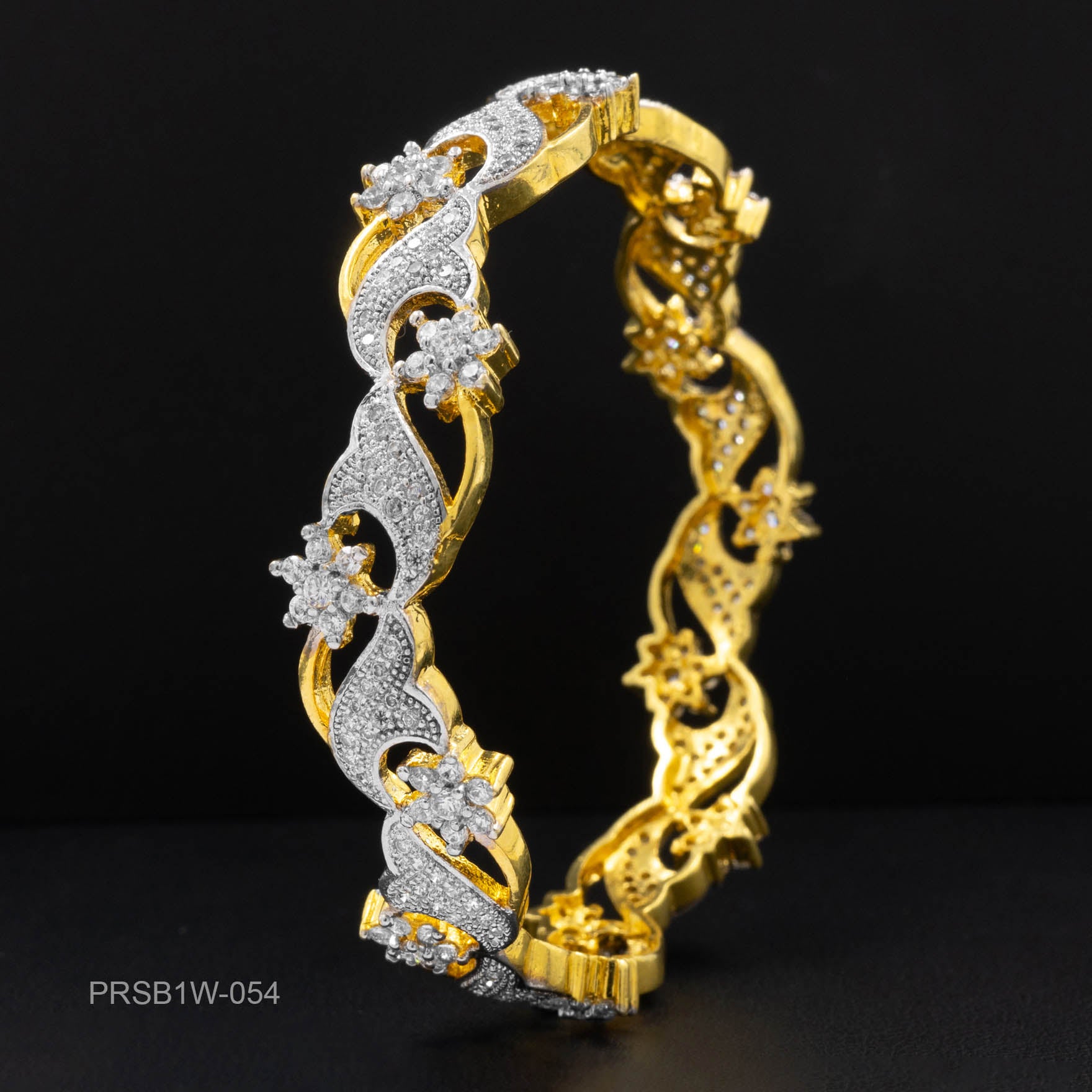 RHODIUM STONE BANGLE PRSB1W-054