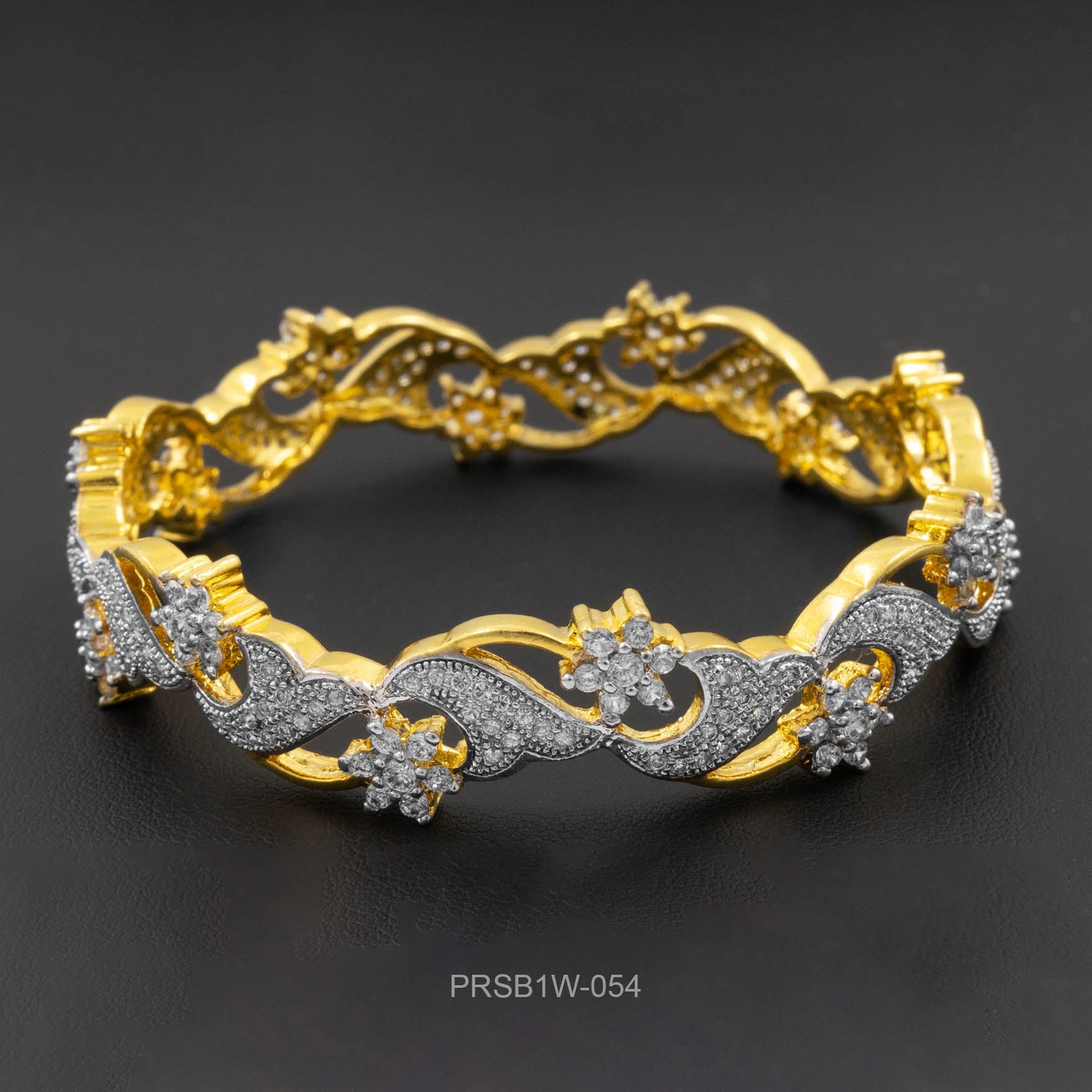 RHODIUM STONE BANGLE PRSB1W-054