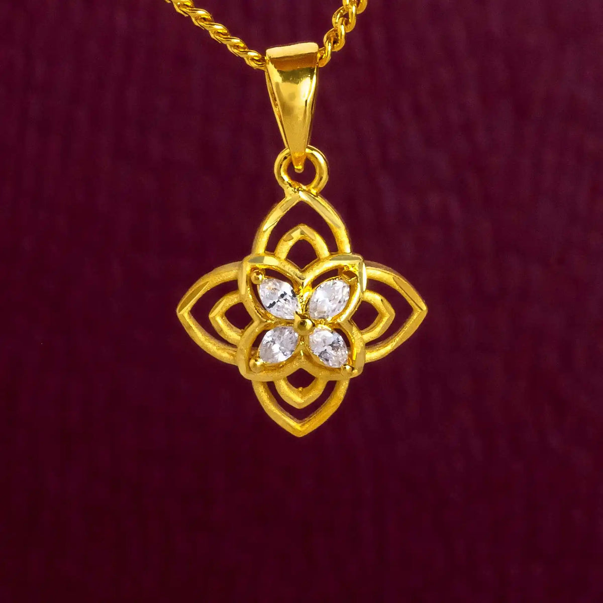 Stone Locket PSLT253W-09 — Gold Plated Jewellery | Parakkat Jewels
