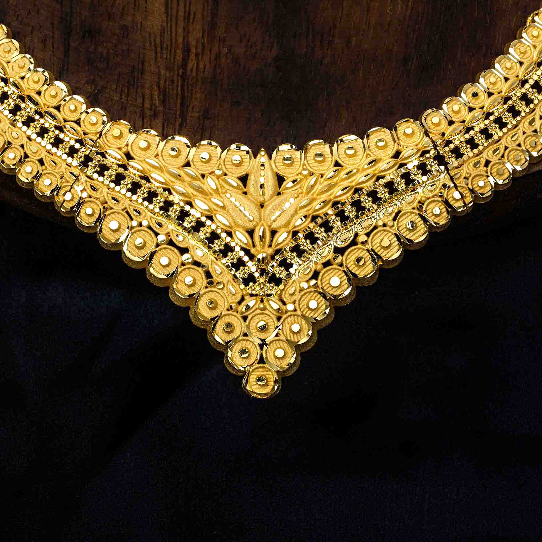 Golden Necklace With Stud PGNS12-085,PGHST10-061