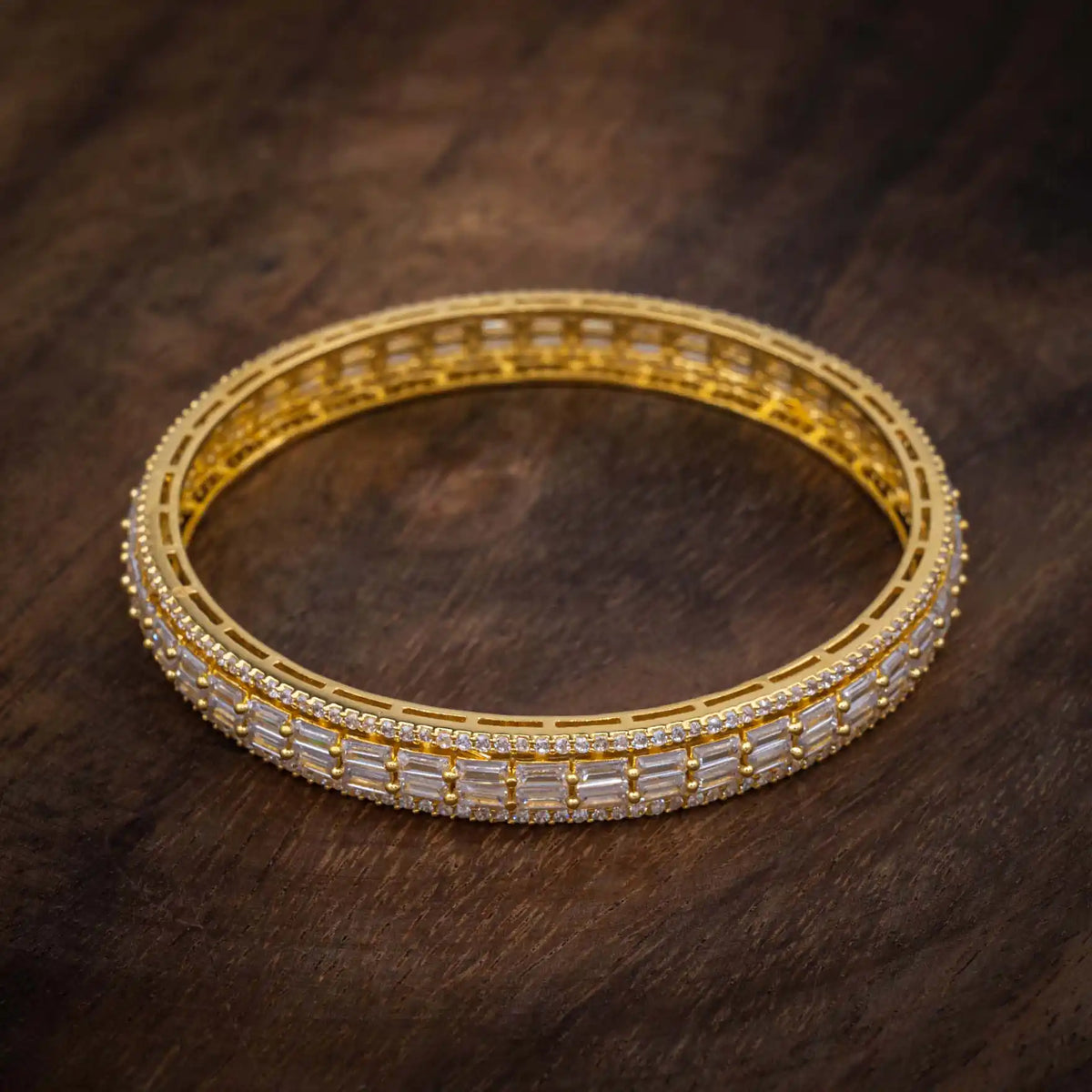 Stone Bangle PSB20W-013 — Gold Plated Jewellery | Parakkat Jewels