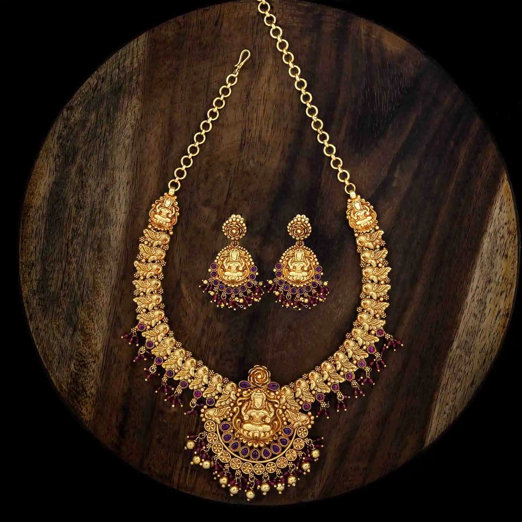 Sreshta Necklace PSGRNSSR23R-039 — Gold Plated Jewellery | Parakkat Jewels