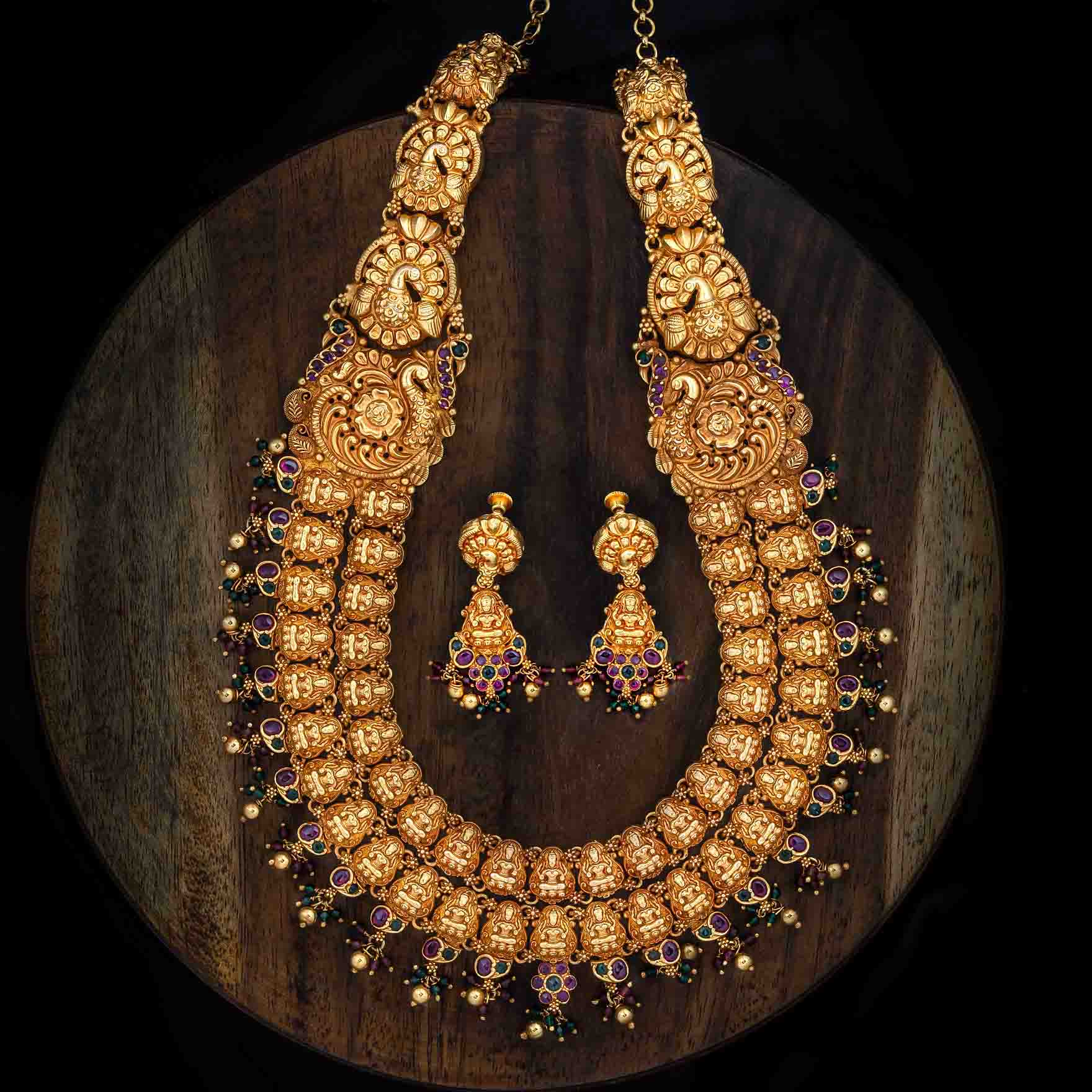 Sreshta Haram Necklace PSGRNLSR1RG-0112,PSGRHSTSR4RG-082