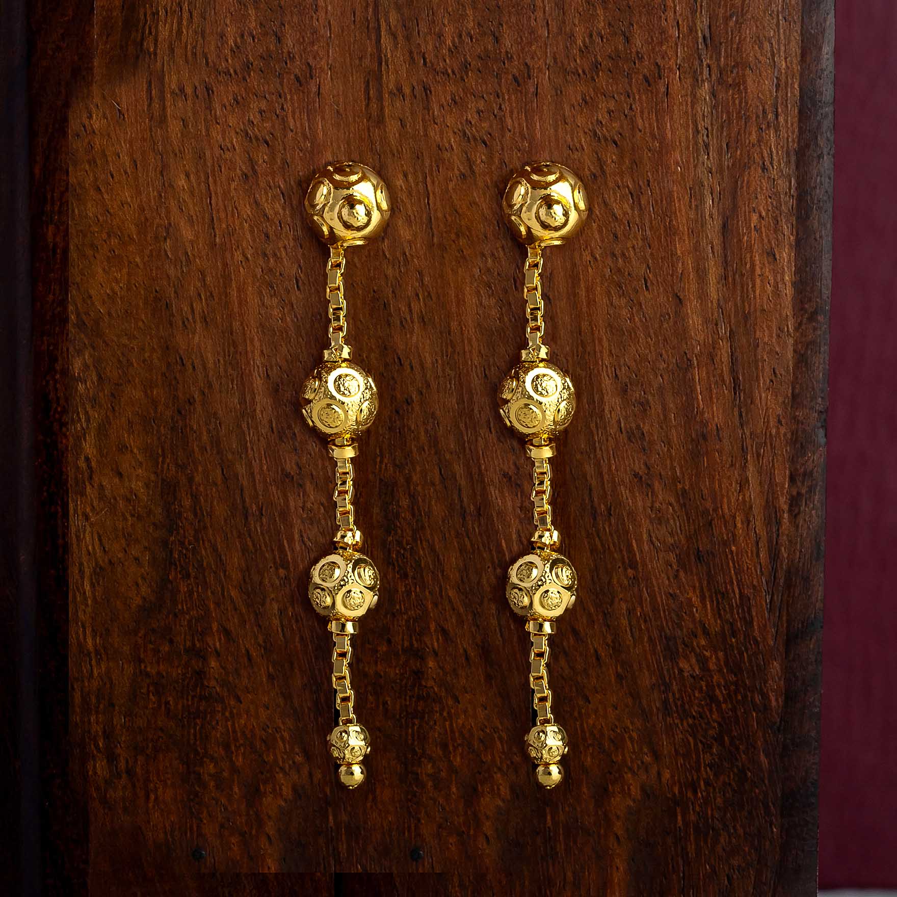 Gold Layered Hanging Earrings at Best Price