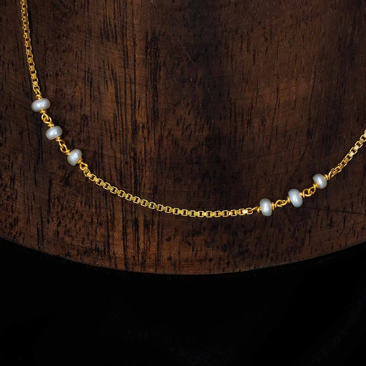 Pearl Stone chain PSC4-015 - Gold Plated Jewellery | Parakkat Jewels