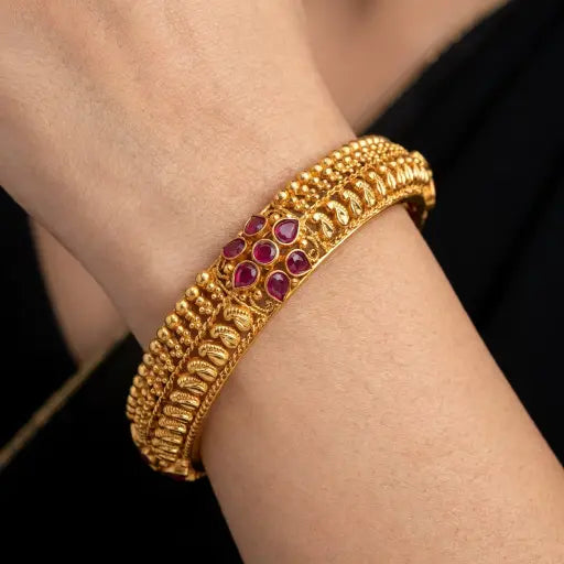 Bangle PSGRBSR2R-006 — Gold Plated Jewellery | Parakkat Jewels
