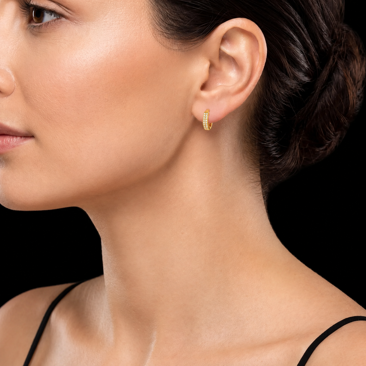 Stone Hoop Earring PSRST42W-041