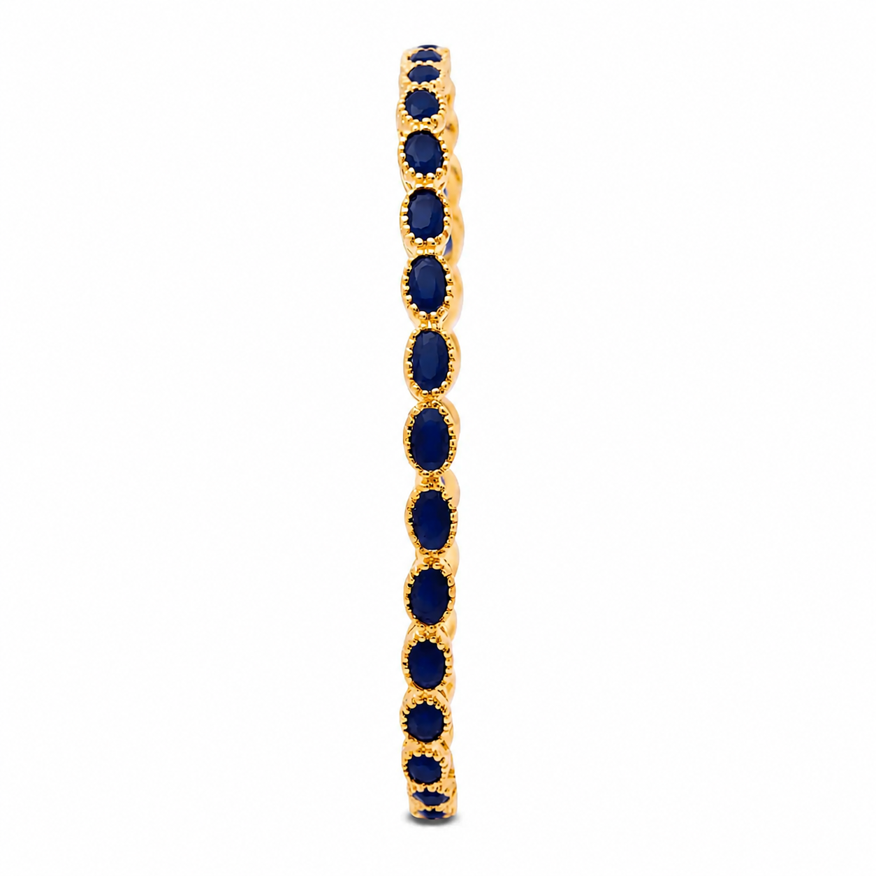 24ct Heavy Gold Layered Stone Bangle PSB17BL-032