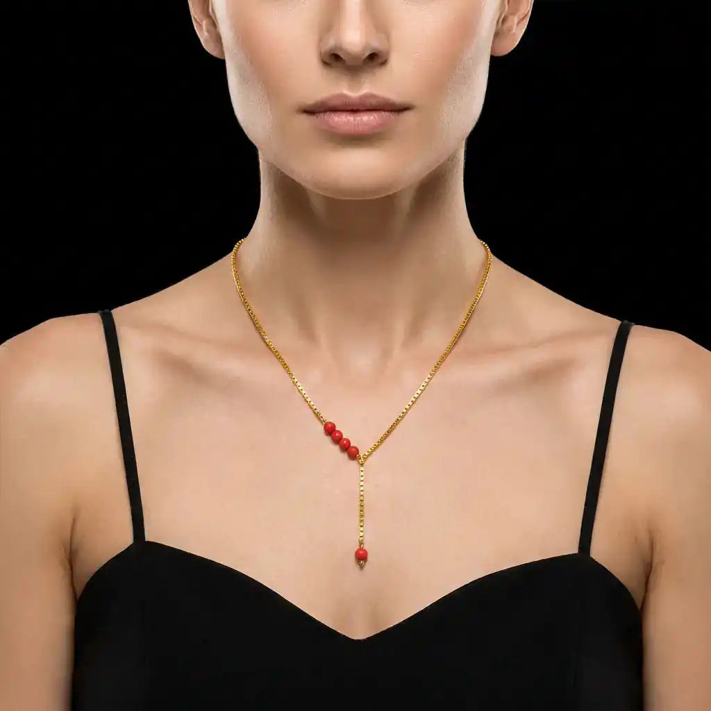 Coral Stone Necklace PPNS1C-053