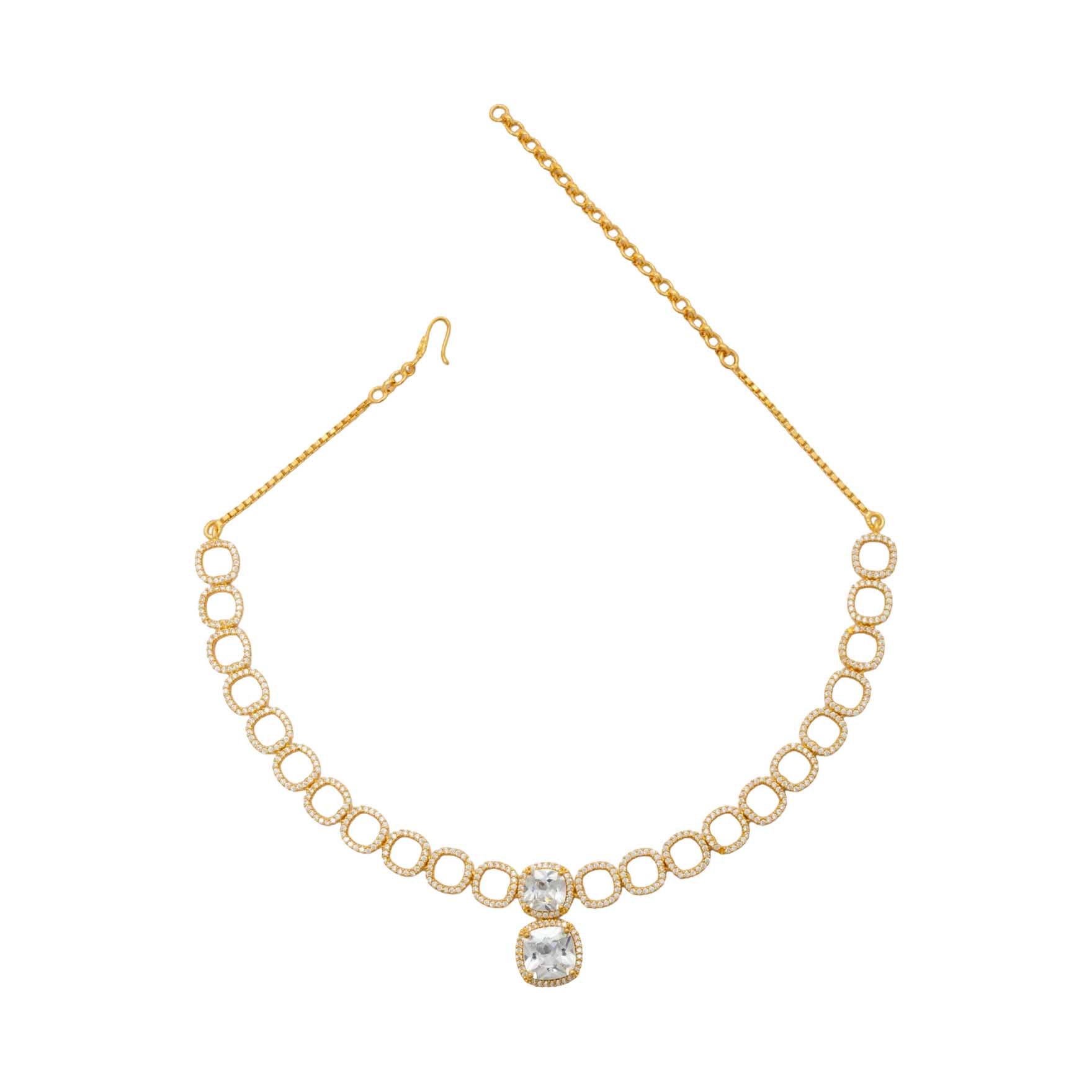 Premiun Stone Necklace with Stud PMSNS68W-008, PMSHST82W-082