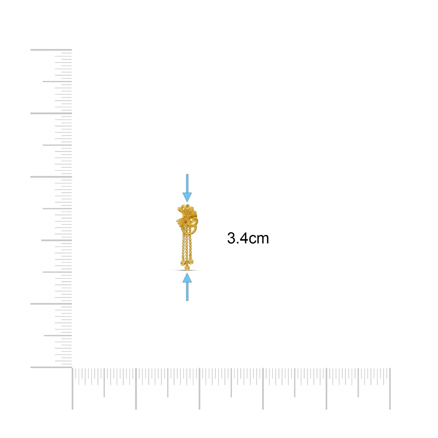 Golden Hanging Stud PGHST39-021