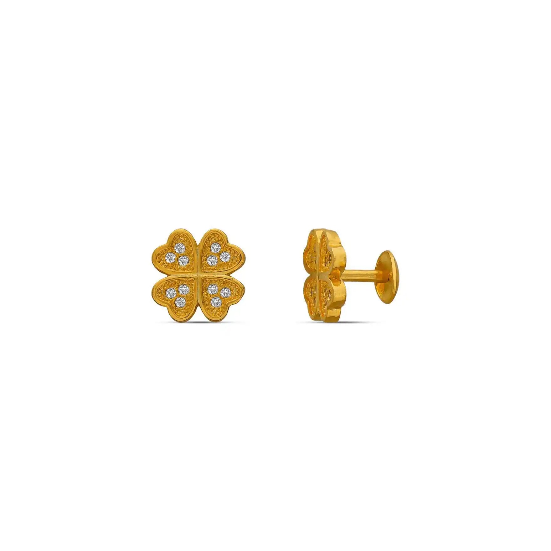Gold Plated Flower Earrings