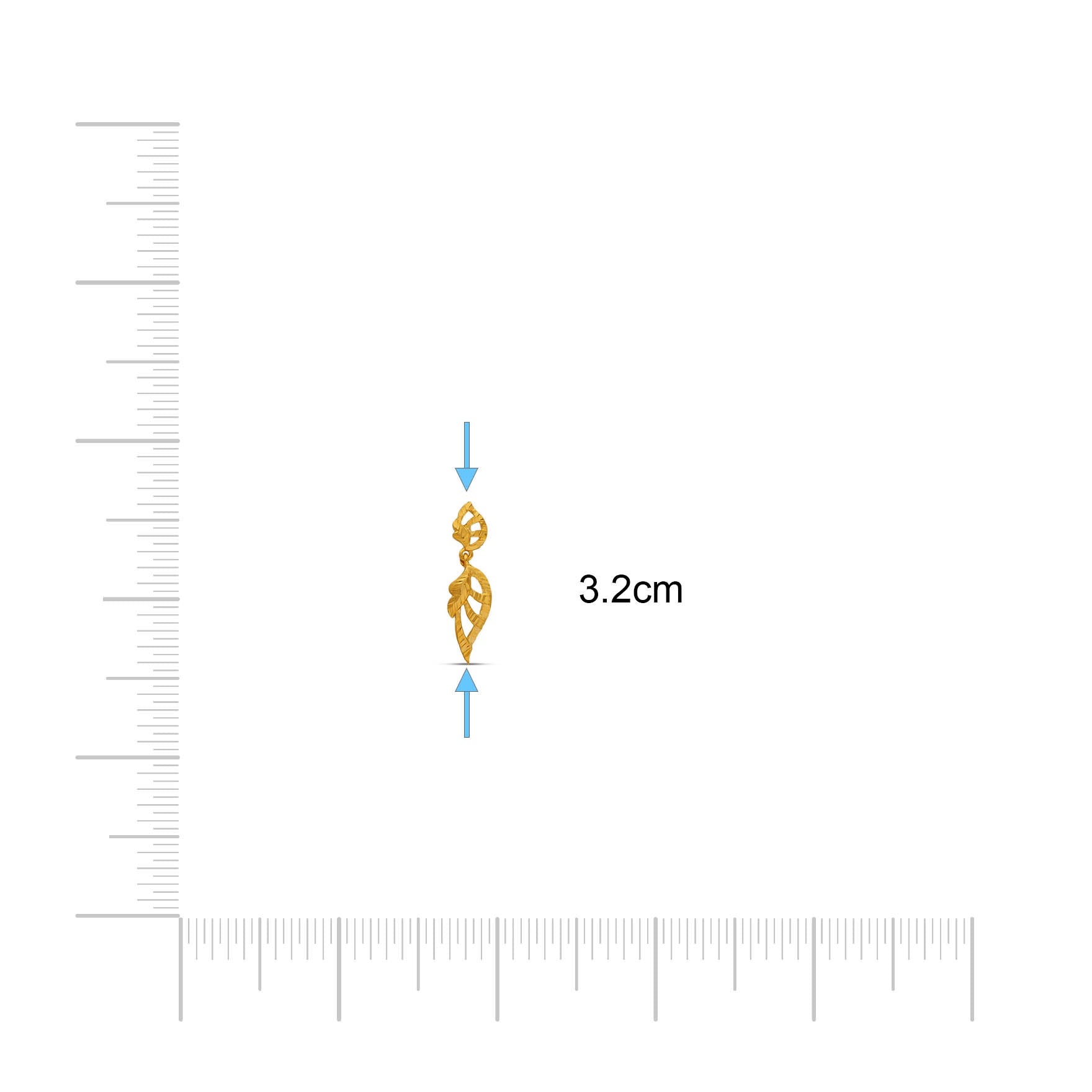 Golden Hanging Stud PGHST338-001