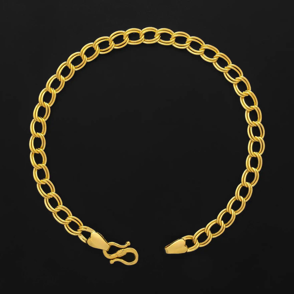 Oval Link Men's Bracelet Gold Layered