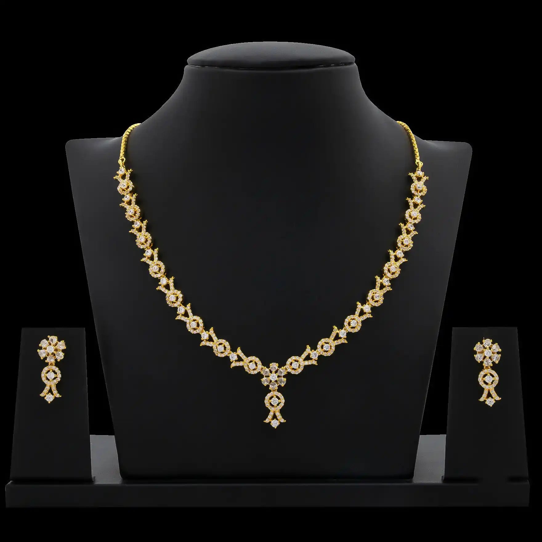 STONE NECKLACE LONG WITH GOLDEN STUD PSNS78W-034, PSHST81W-061