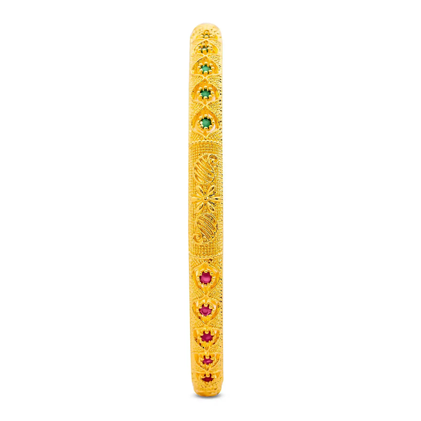 24ct Heavy Gold Layered Stone Bangle PSB16RG-022