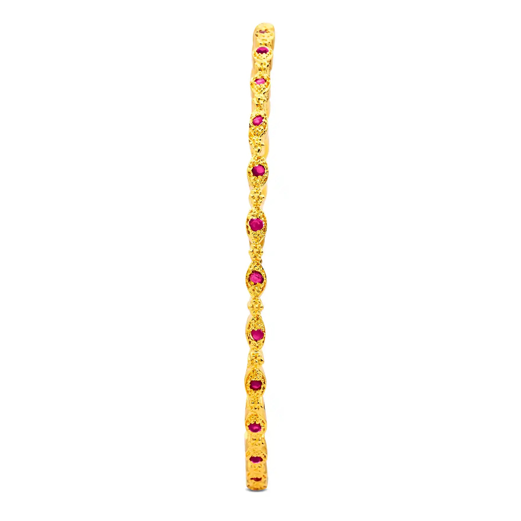 24ct Heavy Gold Layered Stone Bangle PSB14R-081