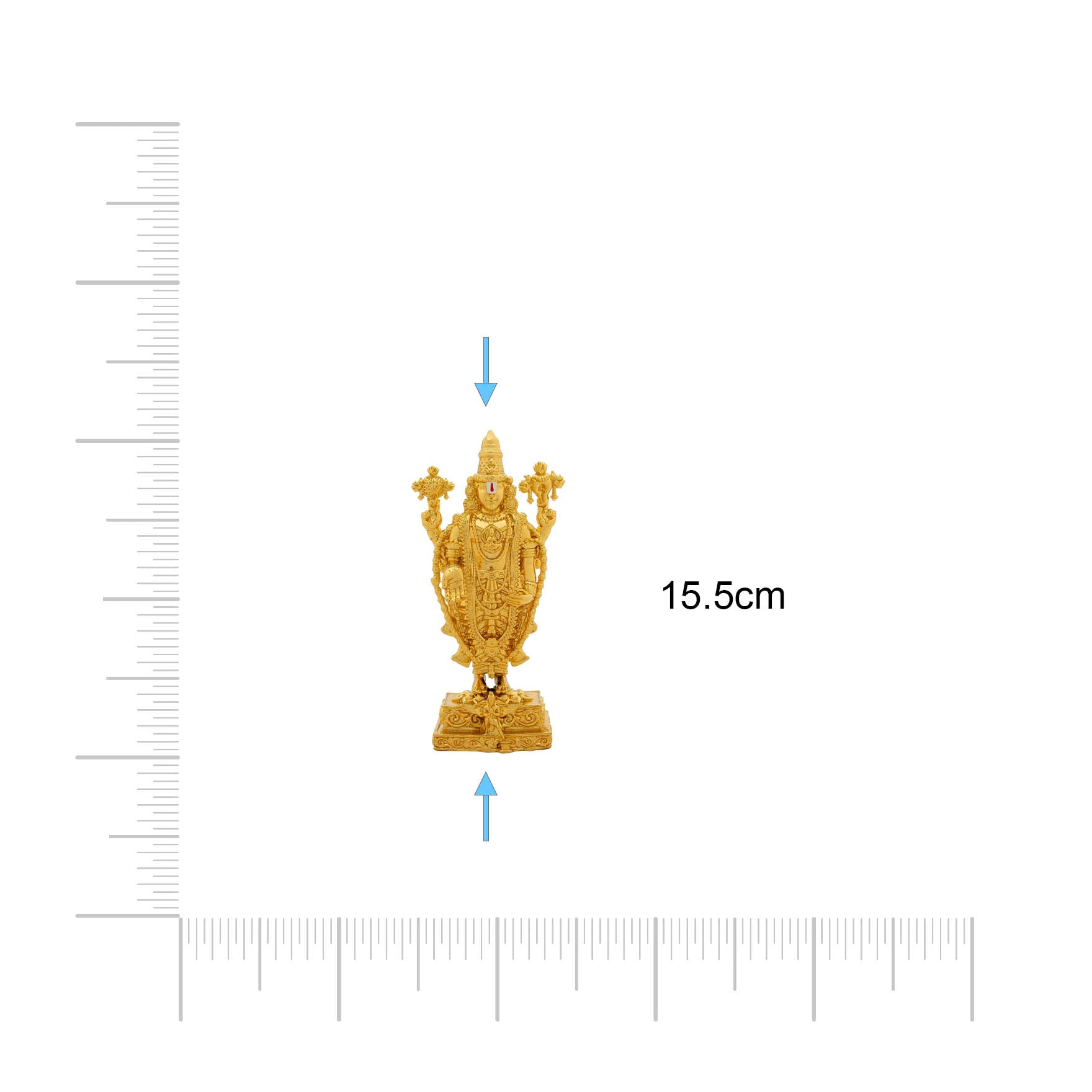 Lord Venkateswara Idol – Gold Plated Decorative Statue – Tirupati Balaji Design – Hindu Spiritual Figurine – Pooja & Home Decor | PIDTH29-0031