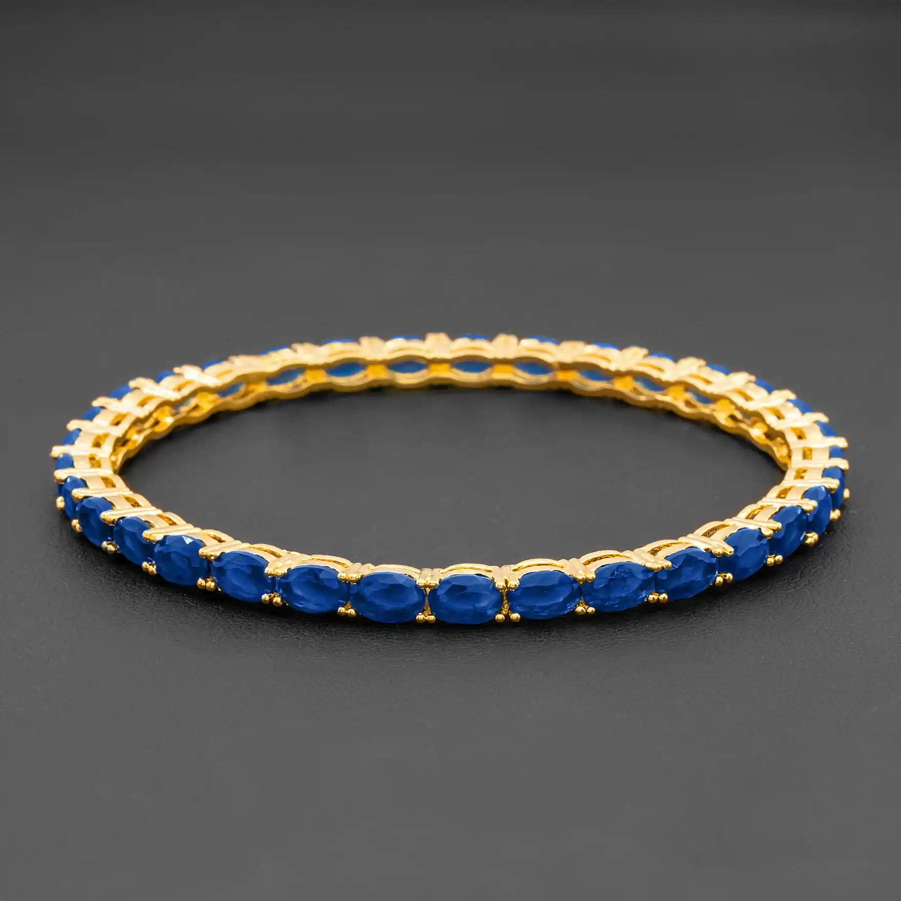24ct Heavy Gold Layered Stone Bangle PSB28BL-032