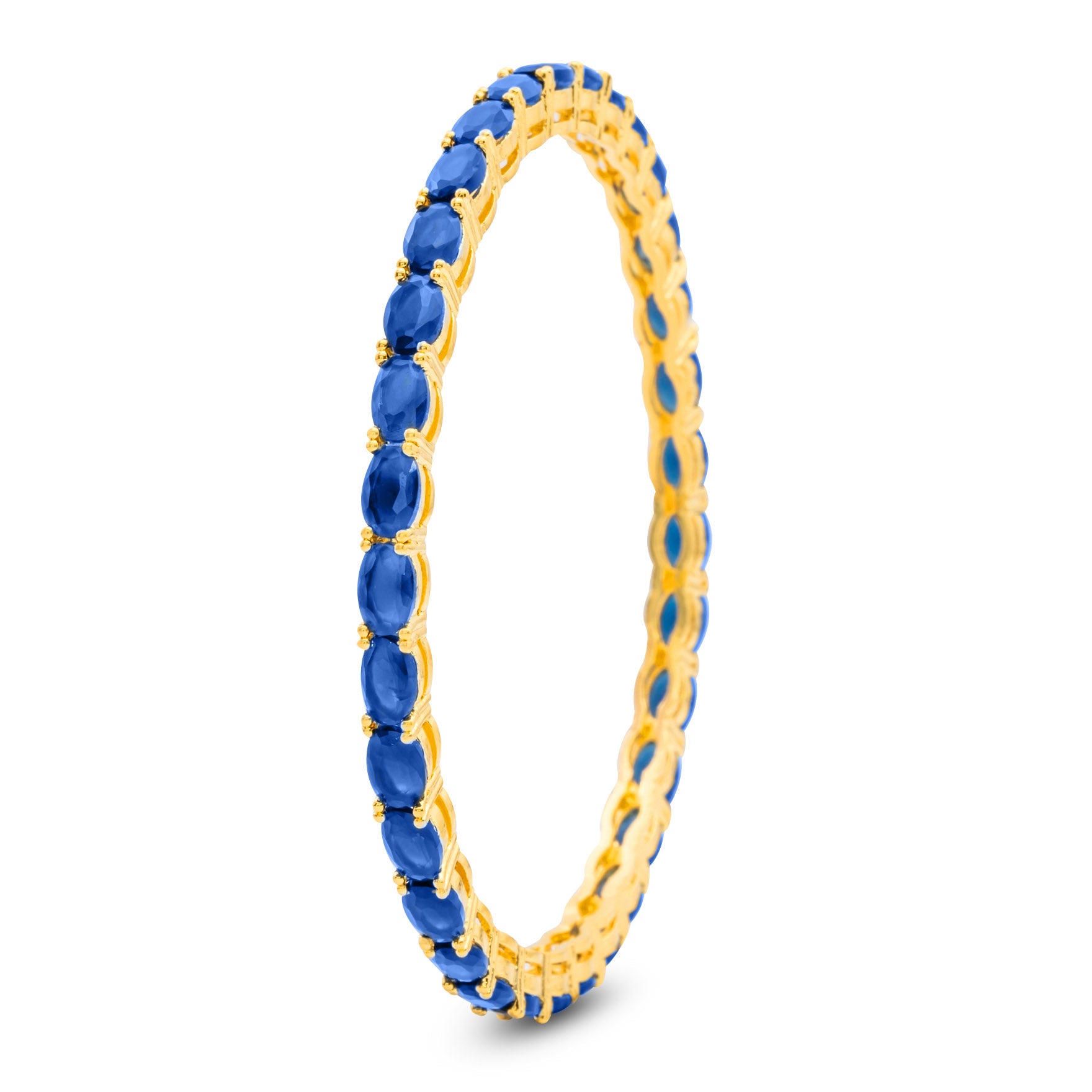 24ct Heavy Gold Layered Stone Bangle PSB28BL-032