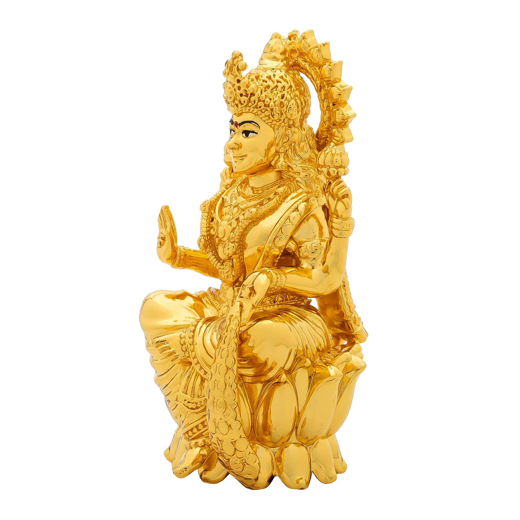 Goddess Lakshmi devi Idol – Lotus Base Design – Traditional Hindu Deity Sculpture – Lakshmi Mandir Decor – Home & Puja Gift | PIDLA81-008