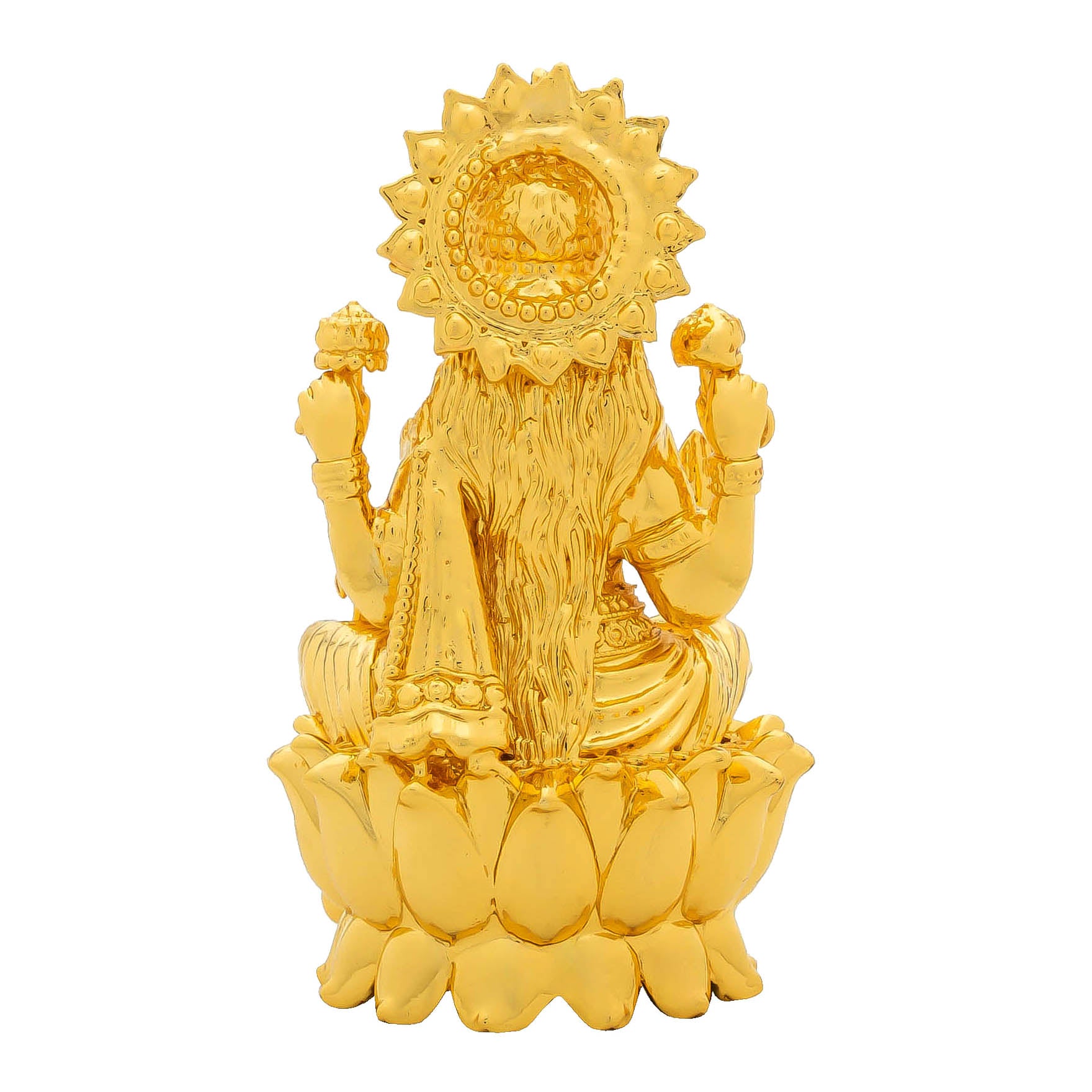 Goddess Lakshmi devi Idol – Lotus Base Design – Traditional Hindu Deity Sculpture – Lakshmi Mandir Decor – Home & Puja Gift | PIDLA81-008