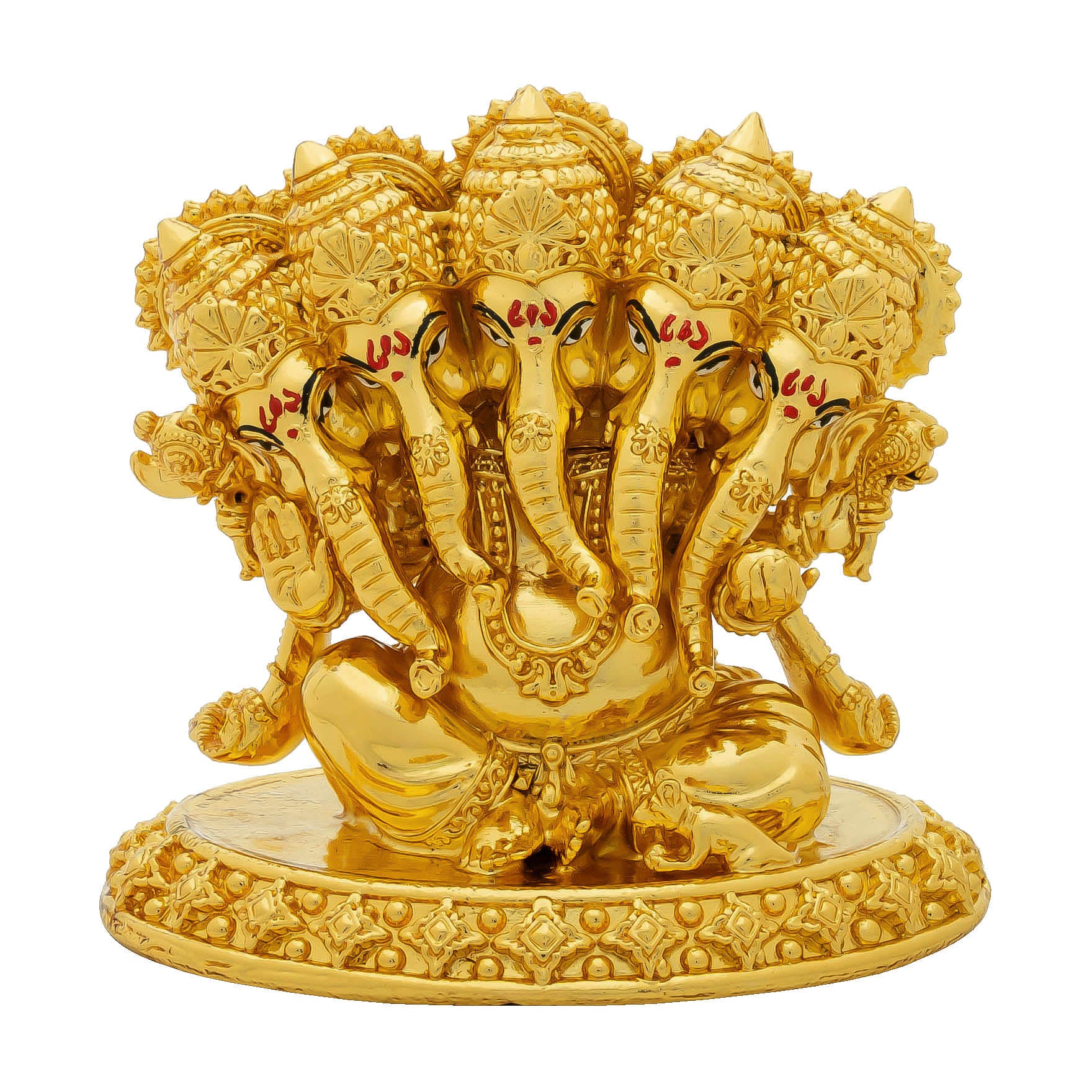 Panchamukhi Ganesha Idol – Traditional Hindu Deity Sculpture – Five-Faced Ganapati Murti/Statue – Home Temple & Puja Gift | PIDG213-0061