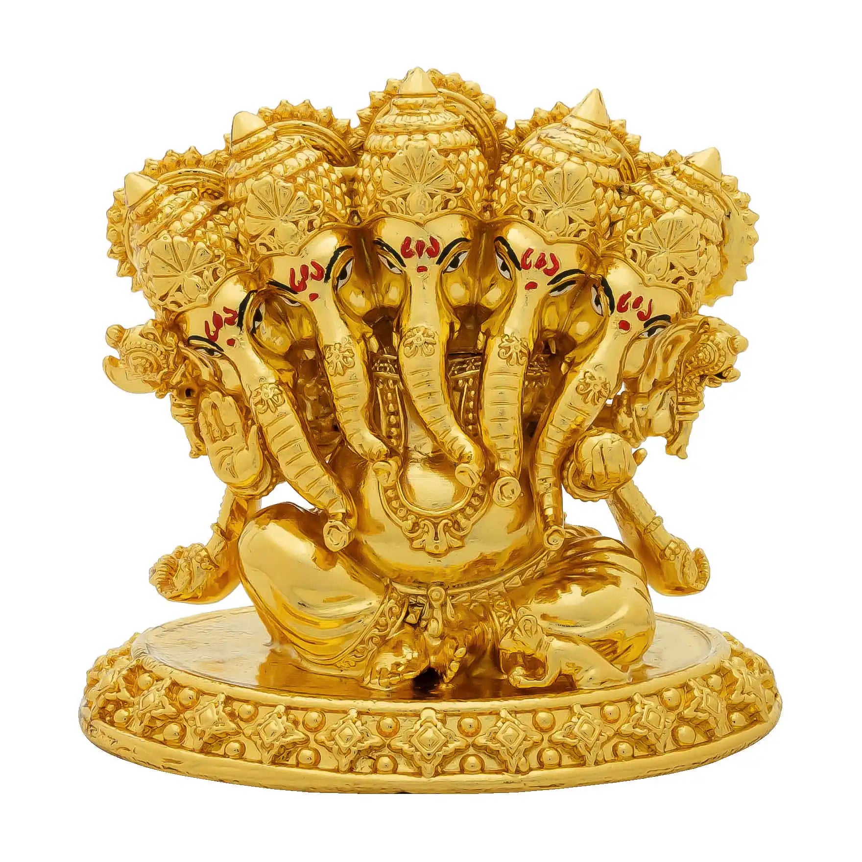 Panchamukhi Ganesha Idol – Traditional Hindu Deity Sculpture – Five-Faced Ganapati Murti/Statue – Home Temple & Puja Gift | PIDG213-0061
