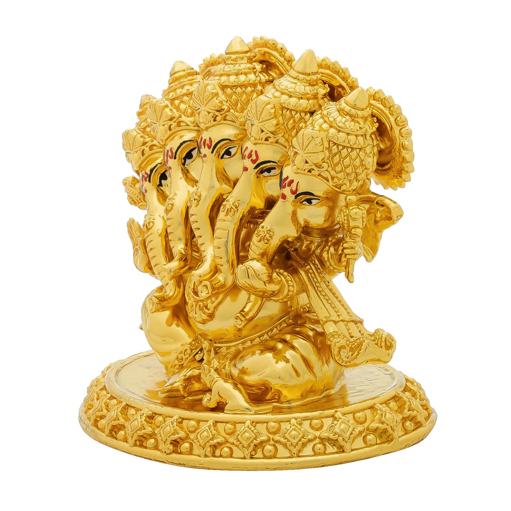 Panchamukhi Ganesha Idol – Traditional Hindu Deity Sculpture – Five-Faced Ganapati Murti/Statue – Home Temple & Puja Gift | PIDG213-0061