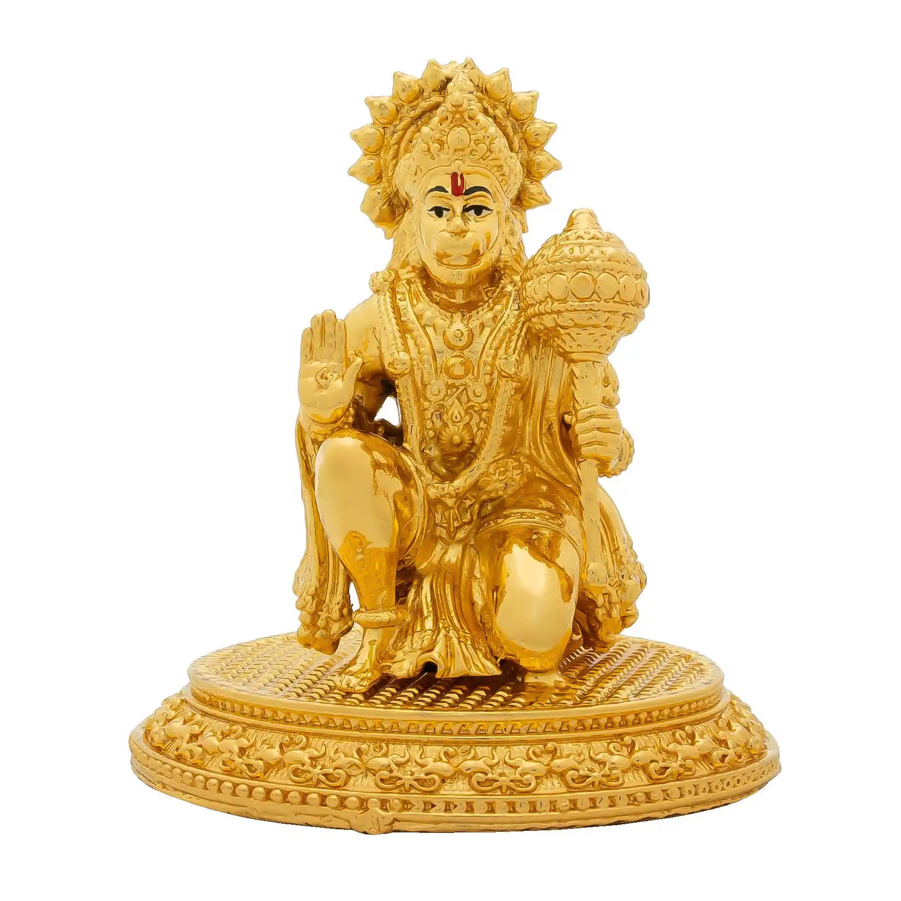 Lord Hanuman Idol – Traditional Hindu Deity Sculpture – Hanuman Murti/Statue with Gada – Home Temple & Puja Gift | PIDH27-007