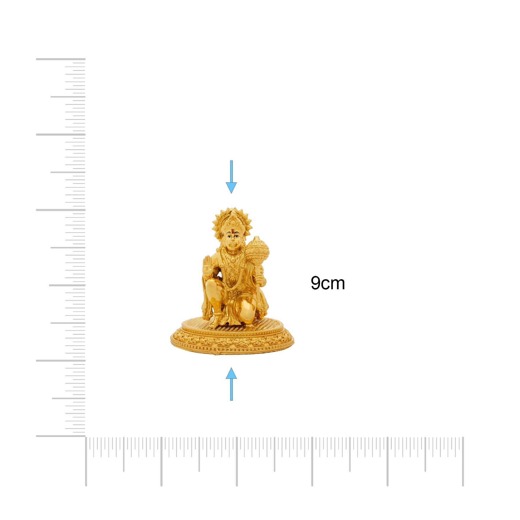 Lord Hanuman Idol – Traditional Hindu Deity Sculpture – Hanuman Murti/Statue with Gada – Home Temple & Puja Gift | PIDH27-007