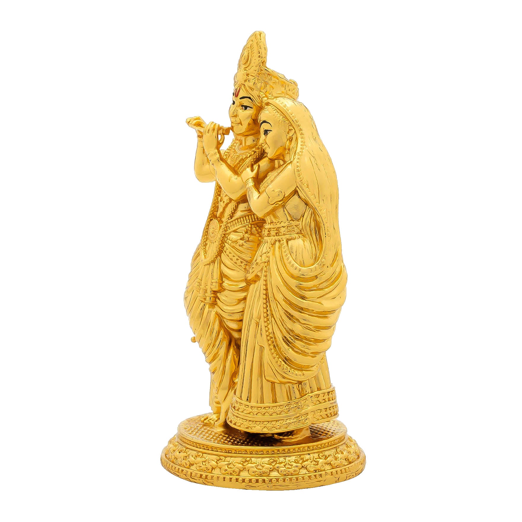 Lord Radh Krishna Idol – Traditional Hindu Deity Sculpture – Krishna (Flute Playing Pose) Mandir Decor – Home & Puja Gift | PIDRK20-056