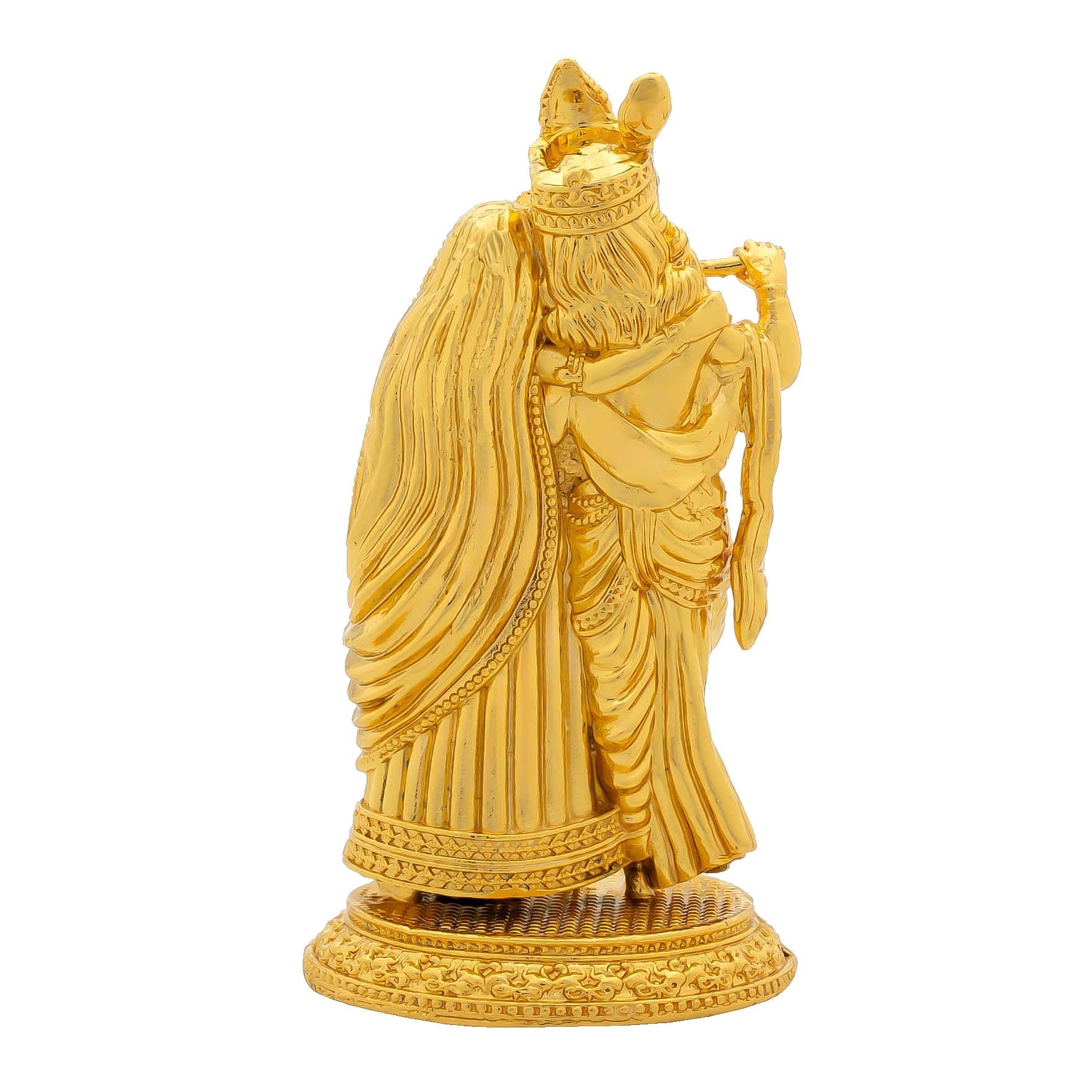 Lord Radh Krishna Idol – Traditional Hindu Deity Sculpture – Krishna (Flute Playing Pose) Mandir Decor – Home & Puja Gift | PIDRK20-056