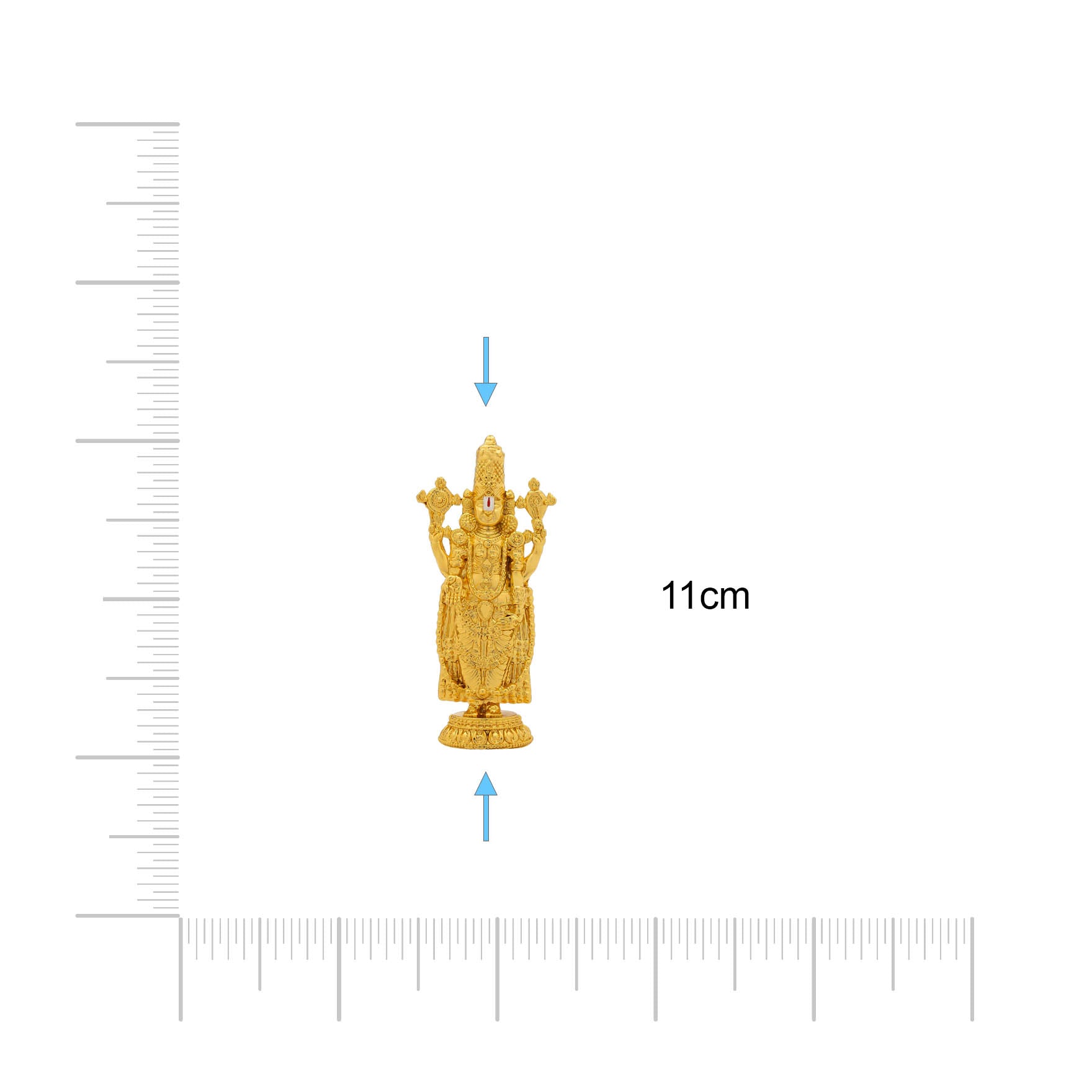 Lord Balaji Idol – Gold Plated Decorative Statue – Tirupati Venkateswara Swamy Design – Hindu Spiritual Figurine – Pooja & Home Decor | PIDTH25-004