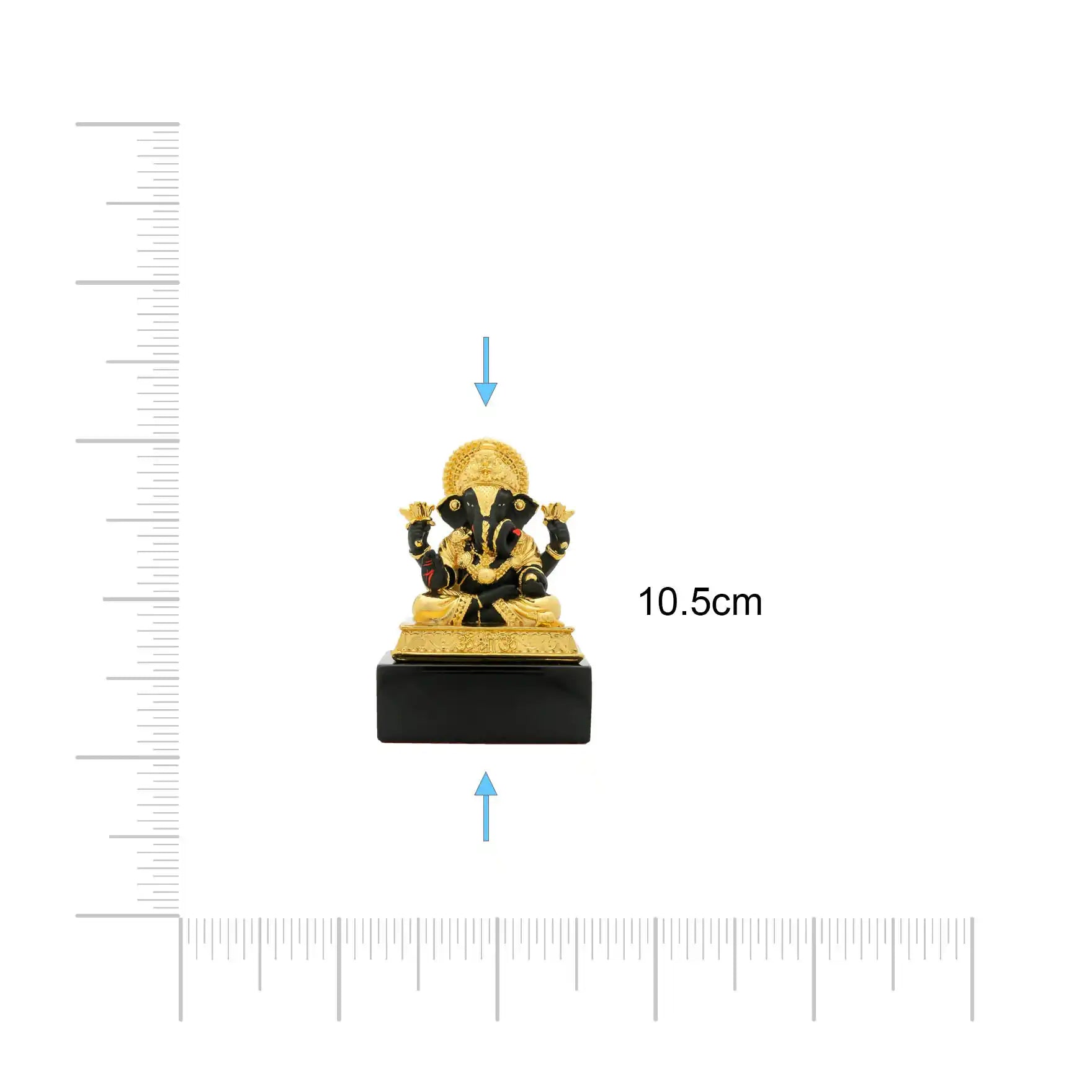 Lord Ganesha Idol – Black and Gold Finish – Traditional Hindu Deity Sculpture – Ganapati Puja Decor – Home & Festive Gift | PIDRBG67-082