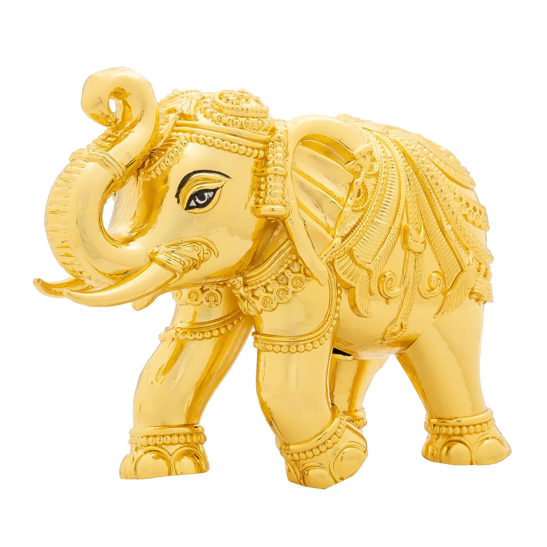Elephant Figurine – Ornate Temple Style with Intricate Carvings – Decorative Showpiece – Home Décor & Vastu Gift |PIDEL-0071