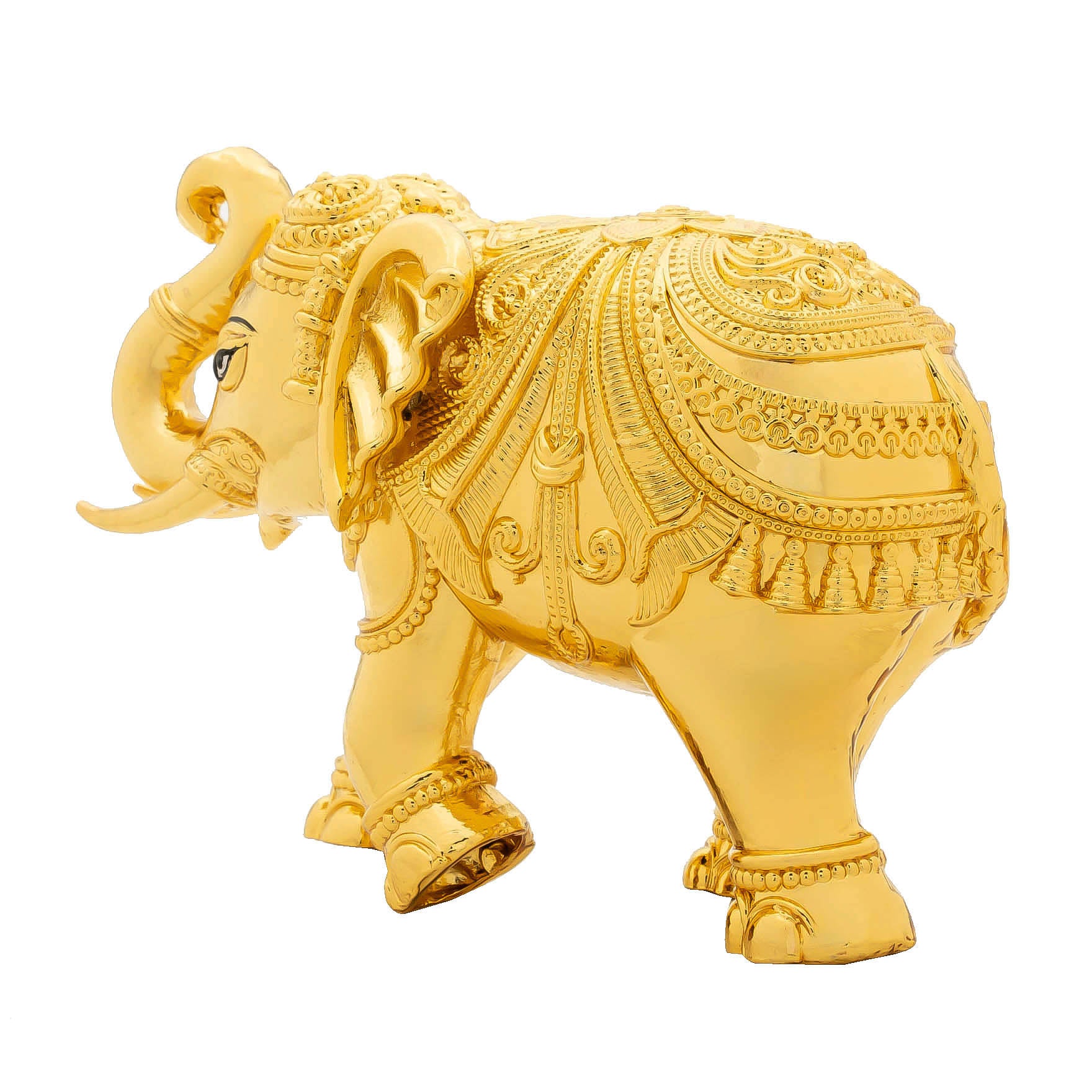 Elephant Figurine – Ornate Temple Style with Intricate Carvings – Decorative Showpiece – Home Décor & Vastu Gift |PIDEL-0071