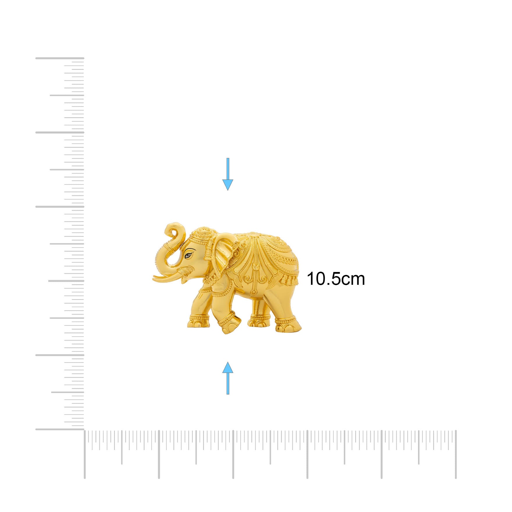 Elephant Figurine – Ornate Temple Style with Intricate Carvings – Decorative Showpiece – Home Décor & Vastu Gift |PIDEL-0071