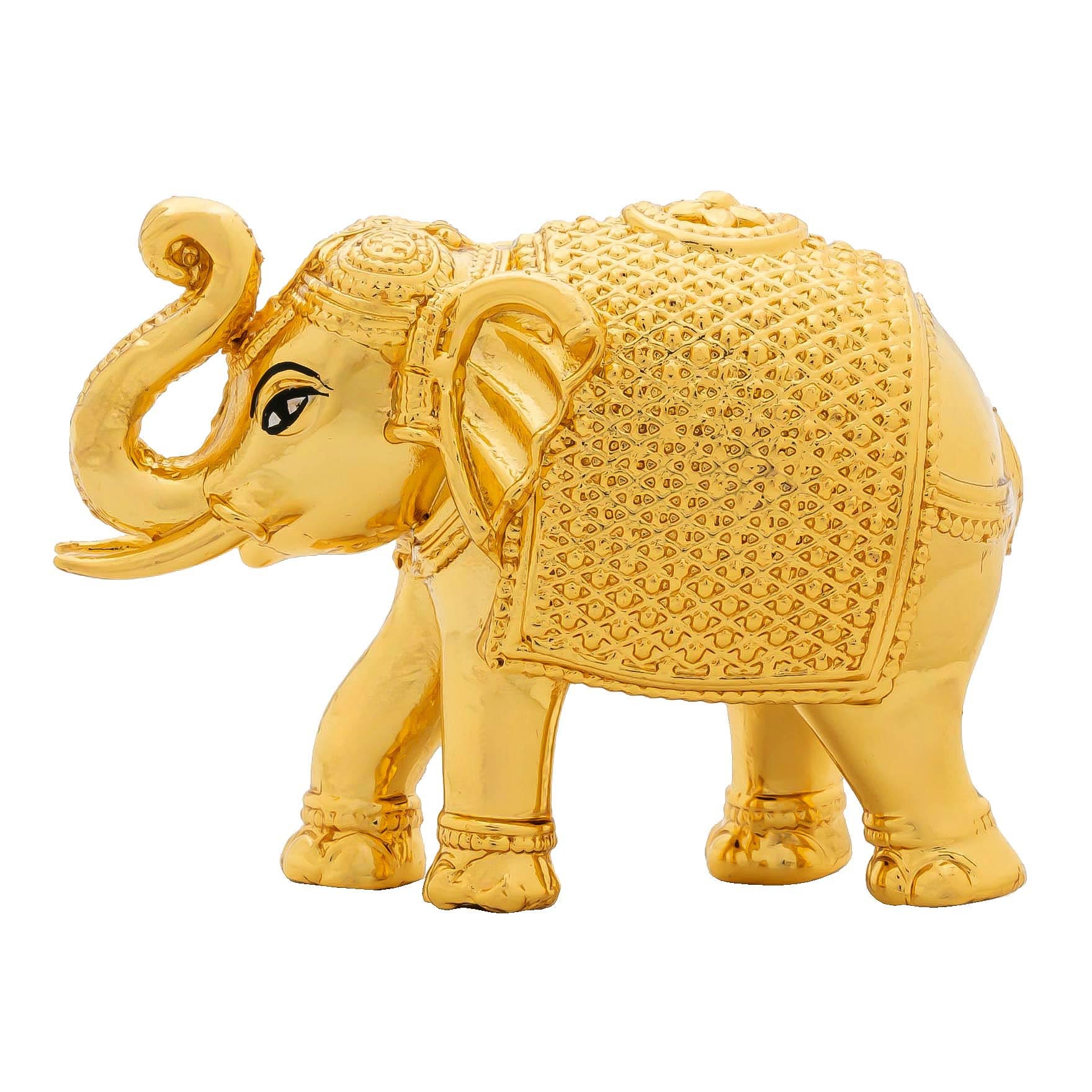 Elephant Figurine – Handcrafted Royal Design with Engraved Detailing – Decorative Showpiece – Home Décor & Vastu Gift PIDEL9-052
