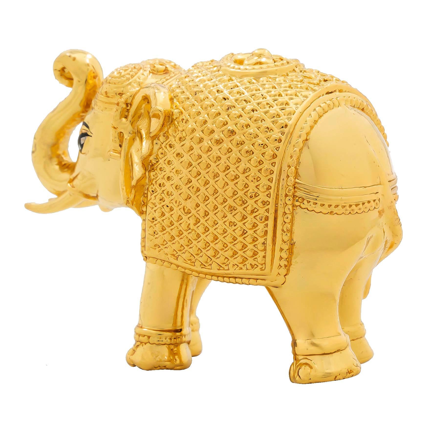 Elephant Figurine – Handcrafted Royal Design with Engraved Detailing – Decorative Showpiece – Home Décor & Vastu Gift PIDEL9-052