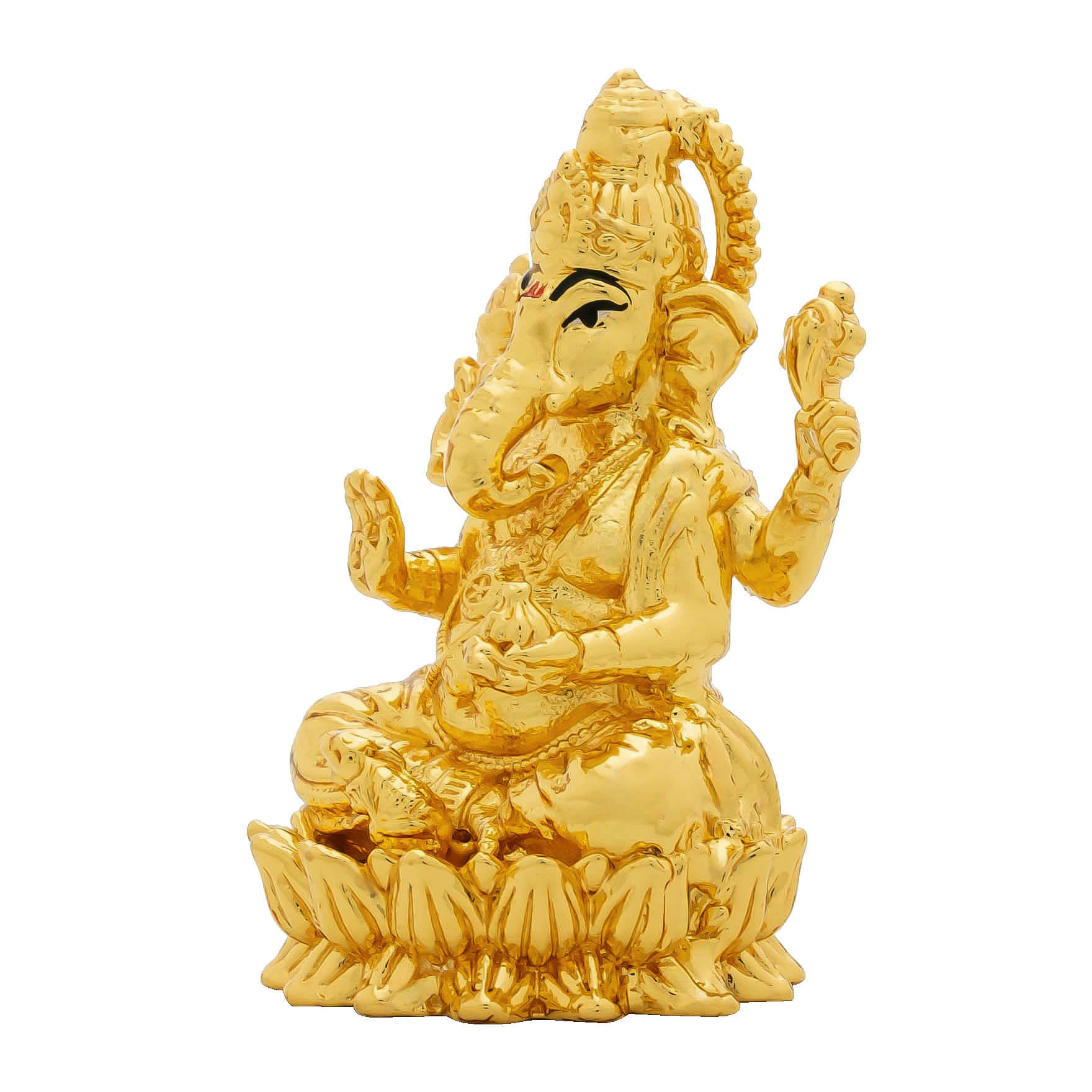 Lord Ganesha Idol – Traditional Hindu Deity Sculpture – Ganapati Murti/Statue on Lotus – Home Temple & Puja Gift | PIDG234-002